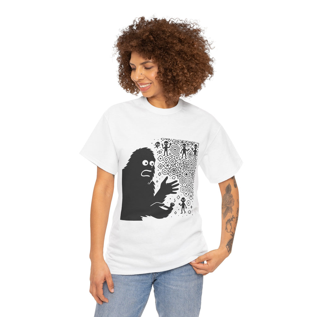 Bigfoot Spirit Molecule Unisex Heavy Cotton Tee, Gift for Nature Lovers, Unique Graphic Tee