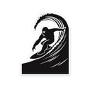 Surfing Sasquatch Kiss-Cut Stickers