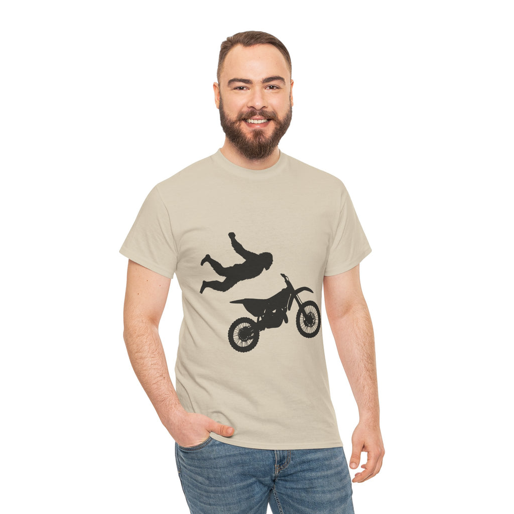 FMX No Handed Superman Sasquatch Unisex Heavy Cotton T-Shirt, Tee for Moto Enthusiasts