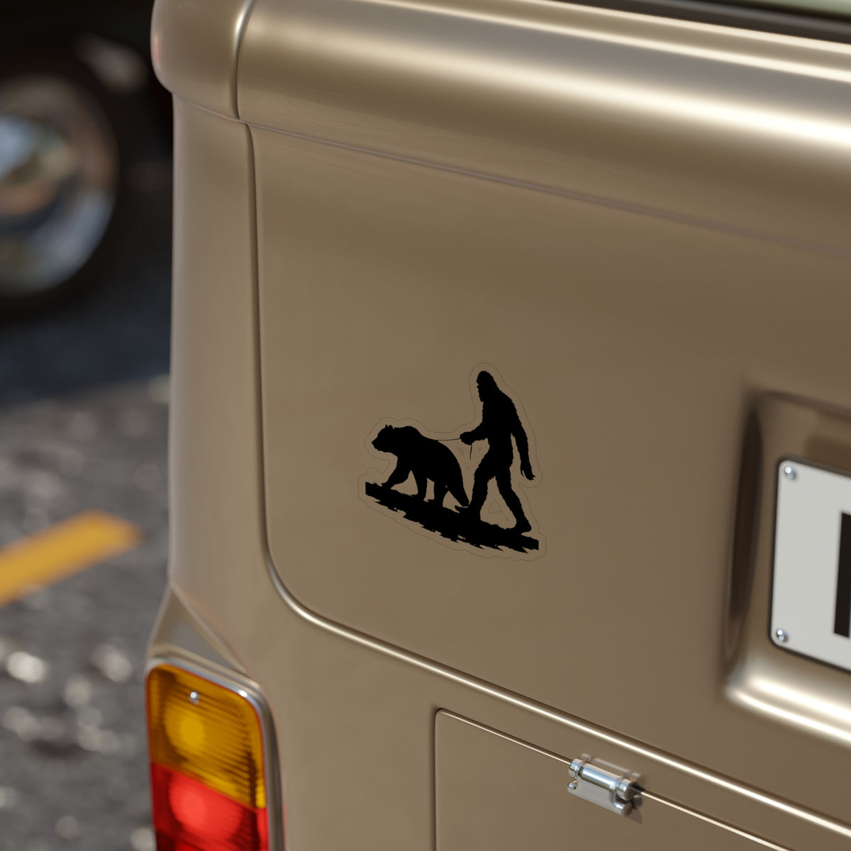 Sasquatch Pet Grizzly Bear Outdoor Sticker, Adventure Decal, Nature Lover Gift, Travel Accessories, RV Stickers, Hiking Decor