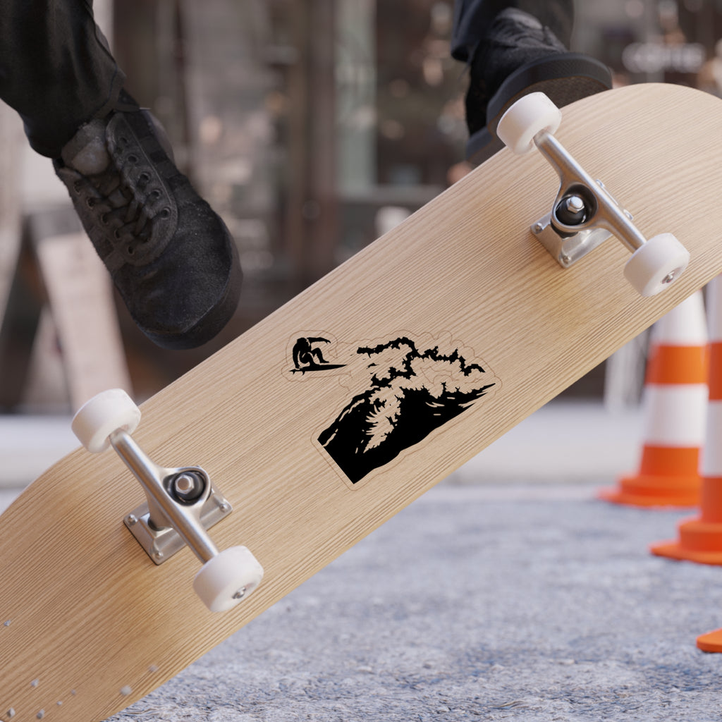Sasquatch Surf Air Sticker, Outdoor Die-Cut Decal, Surfboard Decoration, Coastal Vibe, Travel Car Accessories, Cryptid, Waves