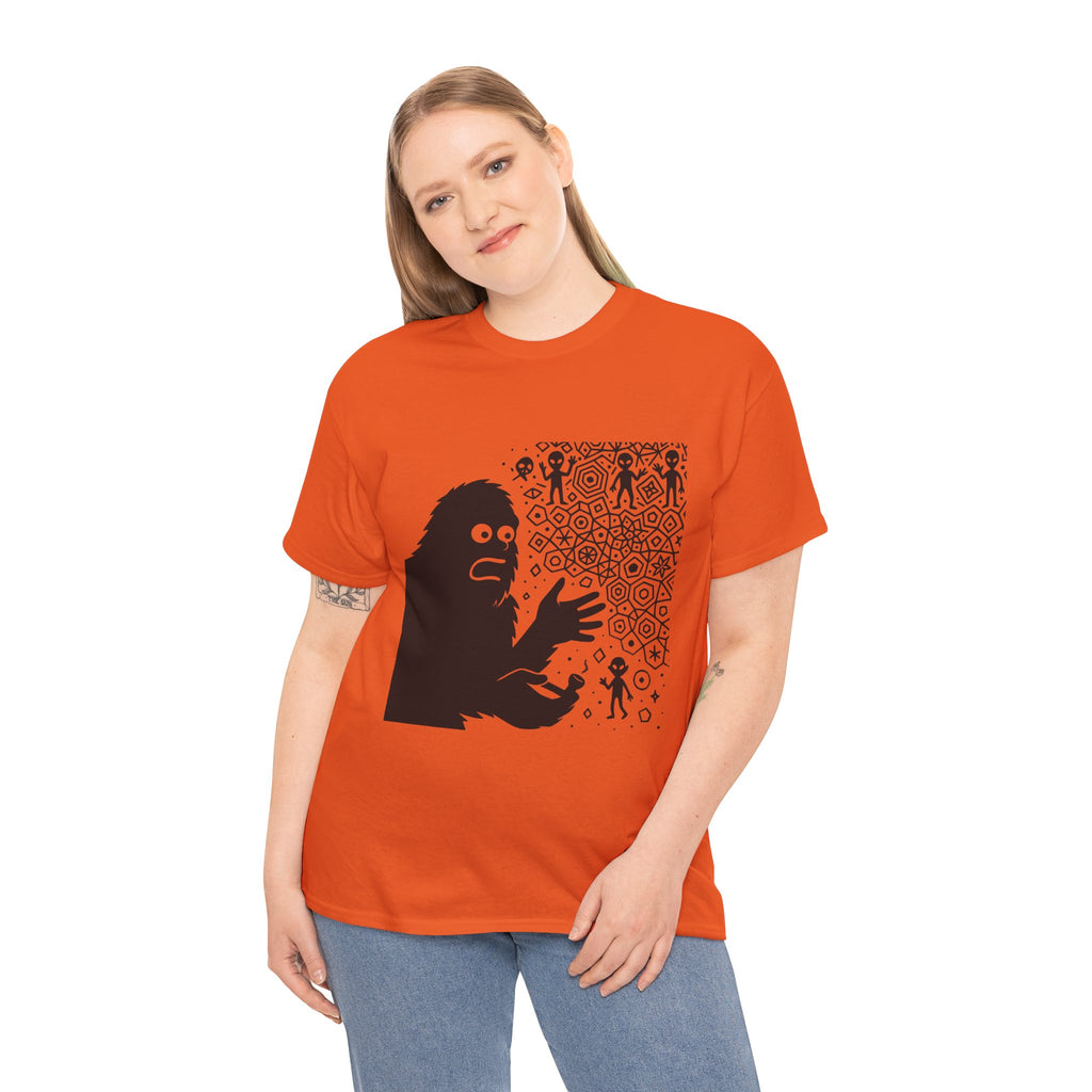 Bigfoot Spirit Molecule Unisex Heavy Cotton Tee, Gift for Nature Lovers, Unique Graphic Tee
