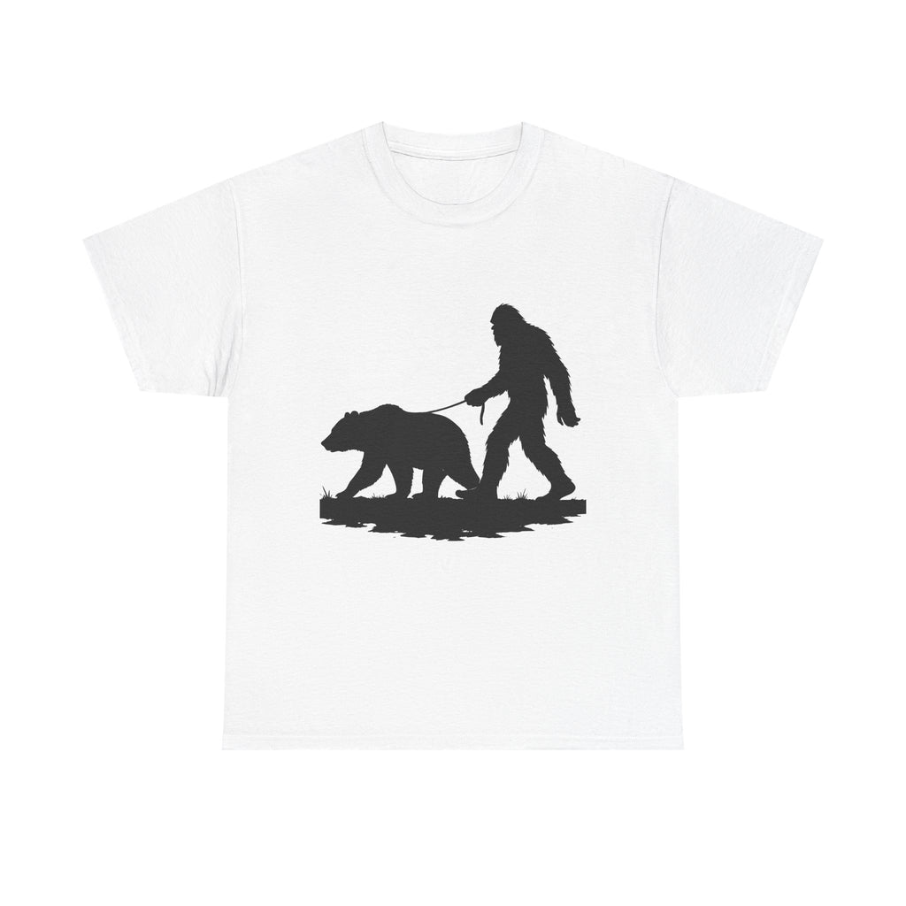 Bigfoot Pet Grizzly T Shirt, Unisex Heavy Cotton Shirt, Wilderness Lover Gift, Nature Exploration Apparel, Sasquatch T-Shirt