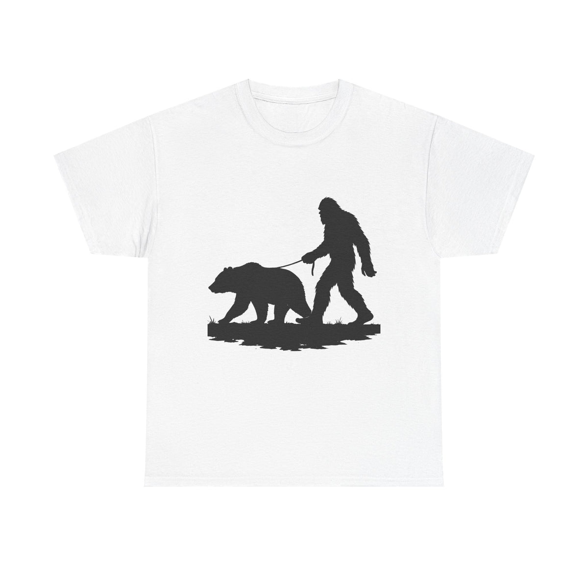 Bigfoot Pet Grizzly T Shirt, Unisex Heavy Cotton Shirt, Wilderness Lover Gift, Nature Exploration Apparel, Sasquatch T-Shirt