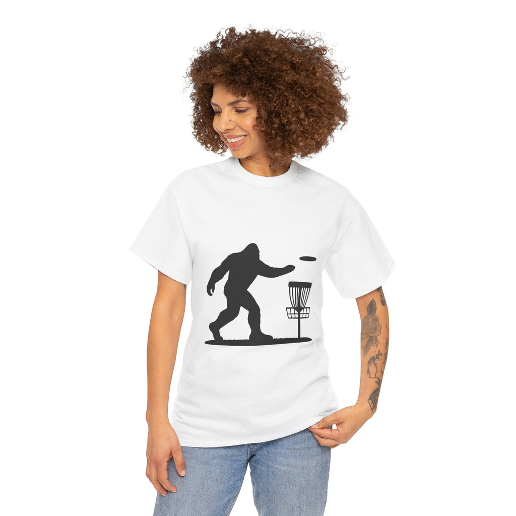 Sasquatch Disc Golf Tee, Unisex Heavy Cotton Shirt for Disc Golf Lovers, Outdoor Adventure Apparel, Perfect for Gifts and Gatherings