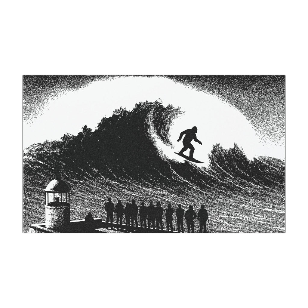 Nazaré Sasquatch Big Wave Surf Adventure Car Magnets | Surf Decor, Gift for Surfers, Outdoor Enthusiast, Summer Car Decor