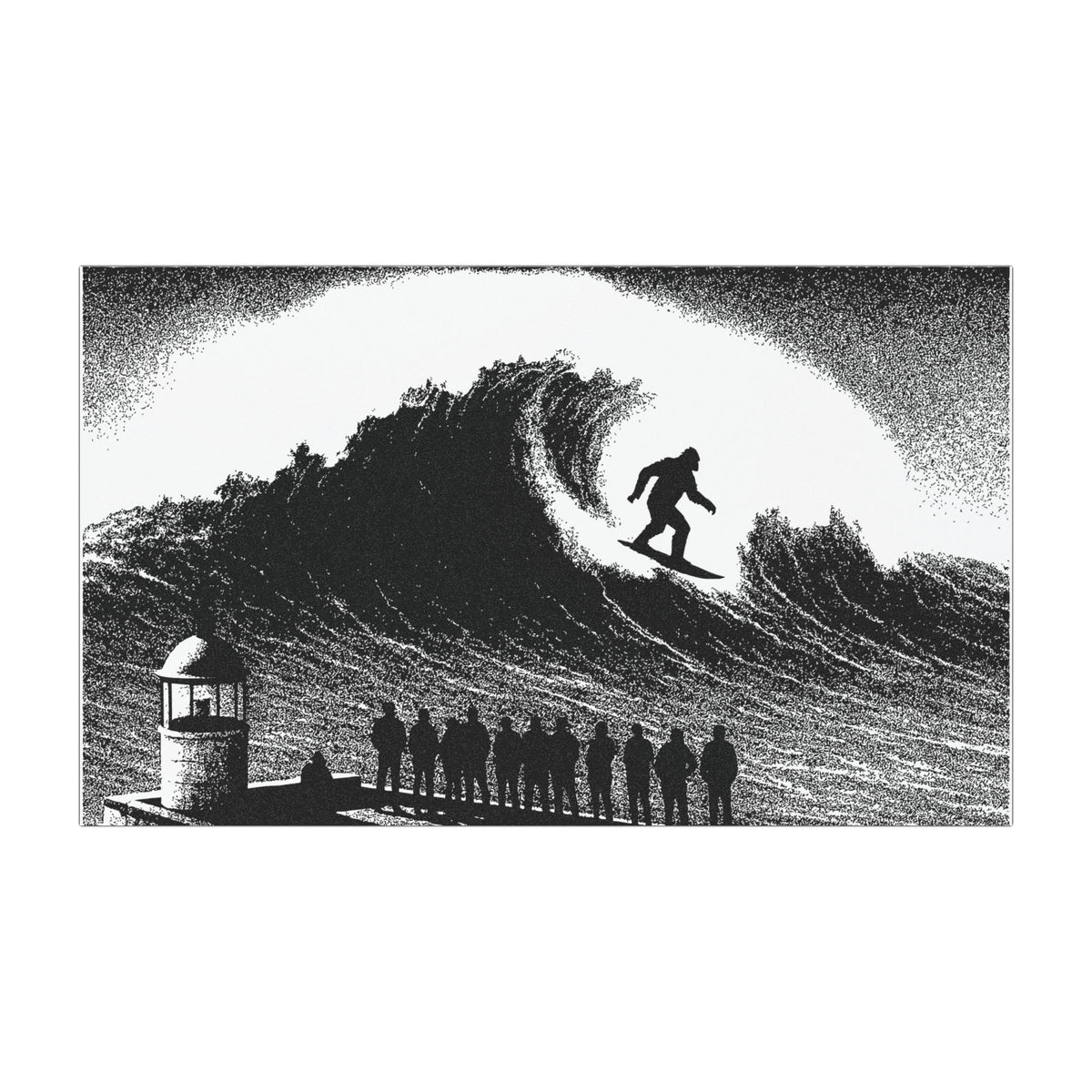 Nazaré Sasquatch Big Wave Surf Adventure Car Magnets | Surf Decor, Gift for Surfers, Outdoor Enthusiast, Summer Car Decor