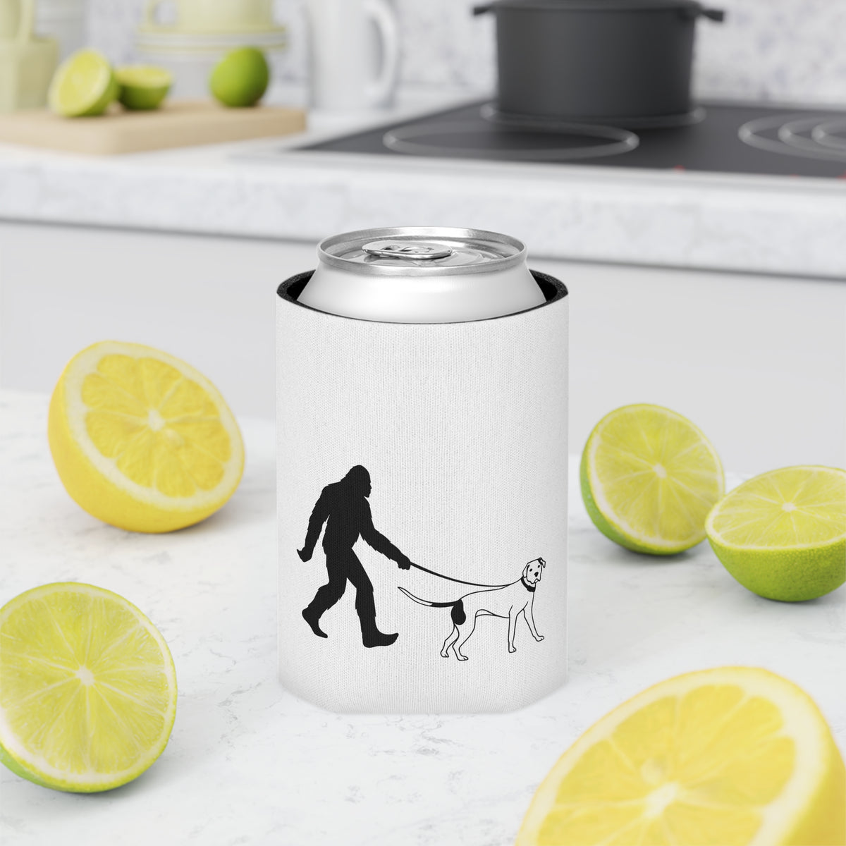 Sasquatch Dog Walk Can Cooler, Funny Drink Sleeve for Dog Lovers, Unique Gift for Outdoor Enthusiasts, Party Accessory, BBQ Must-Have