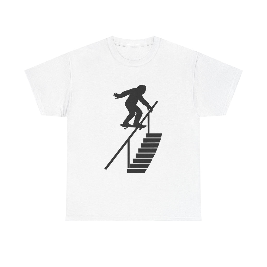 Sasquatch Backside Lipslide Handrail Unisex Heavy Cotton Tee, Skate T-Shirt, Gift for Skateboard Lovers