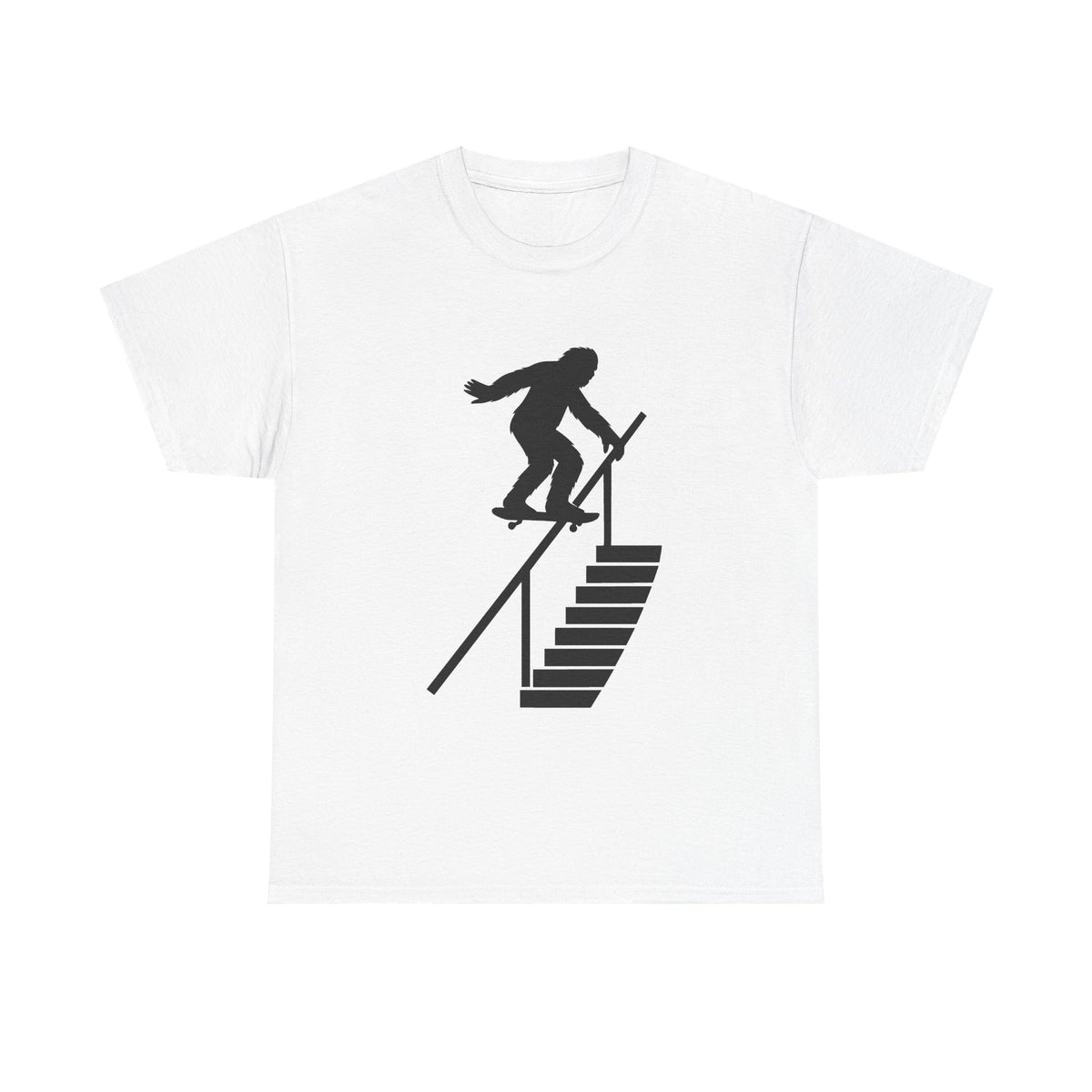 Sasquatch Backside Lipslide Handrail Unisex Heavy Cotton Tee, Skate T-Shirt, Gift for Skateboard Lovers