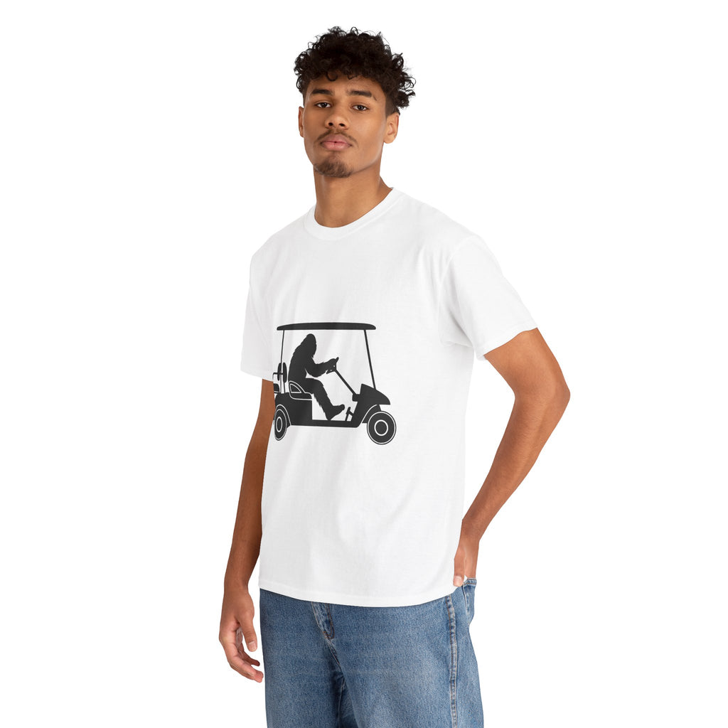 Bigfoot Golf Cart Fun Unisex Tee, Humor Tee, Golf Lover Shirt, Gift for Golfers, Relaxed Casual Wear