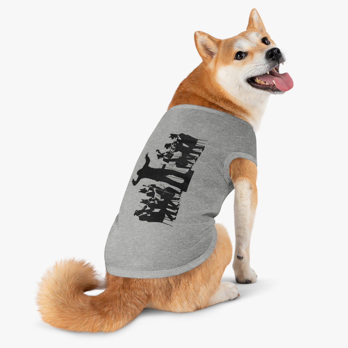 Bigfoot Conducting Dogman Orchestra Silhouette Pet Tank Top | Cryptid Dog Shirt, Gothic Puppy Tee
