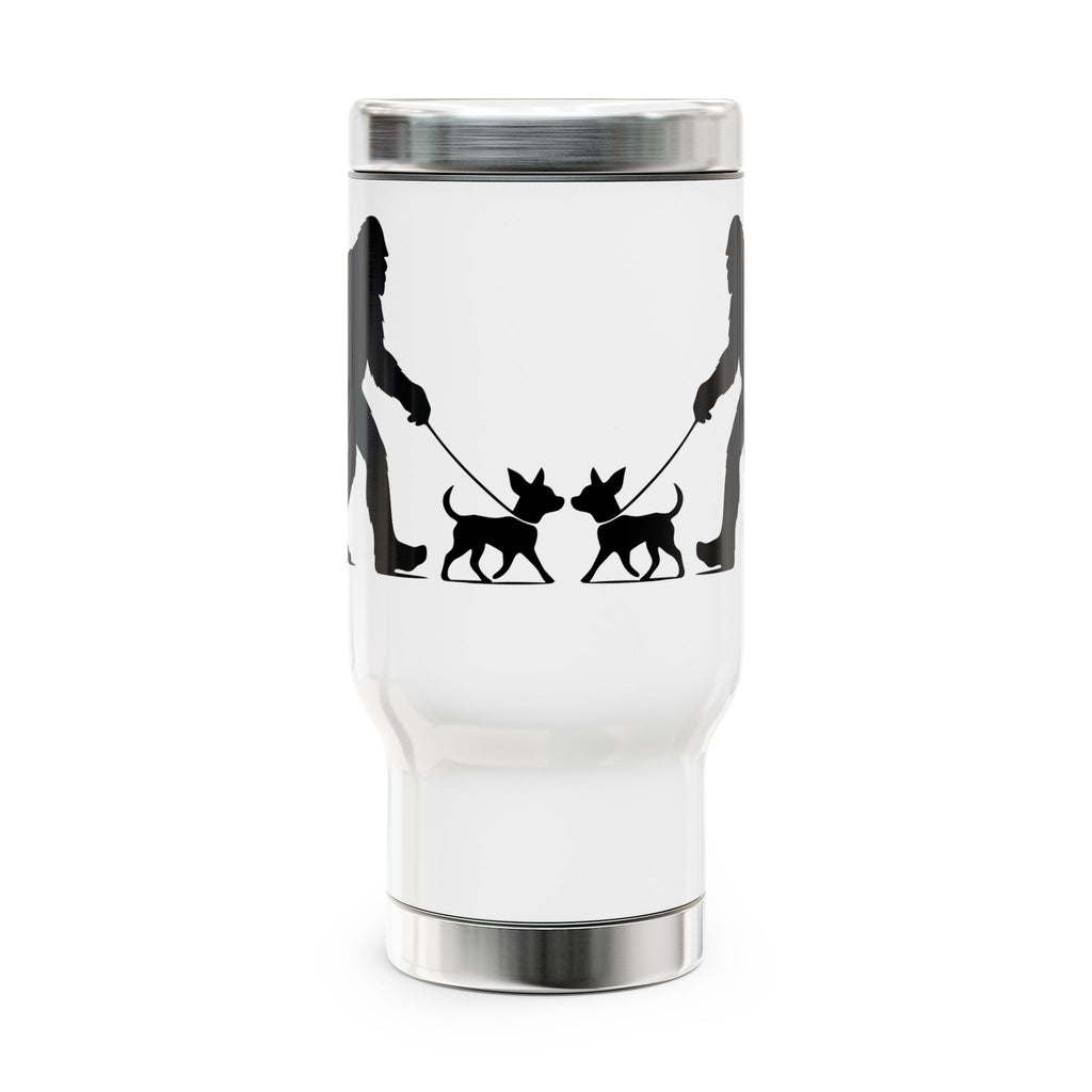 Sasquatch Chihuahua Travel Mug, Perfect for Dog Lovers, Outdoors, Hiking Gift, Camping Accessory, 14oz Stainless Steel Insulated Cup