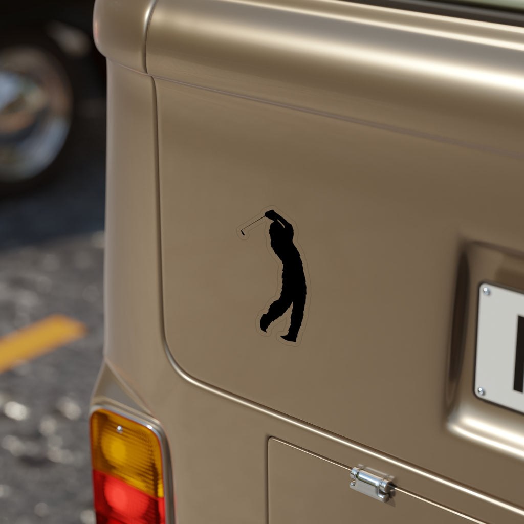 Sasquatch Golf Die-Cut Sticker, Transparent Outdoor Sticker for Car and Laptop, Funny Golf Gift for Golfer, Outdoor Enthusiast Decal