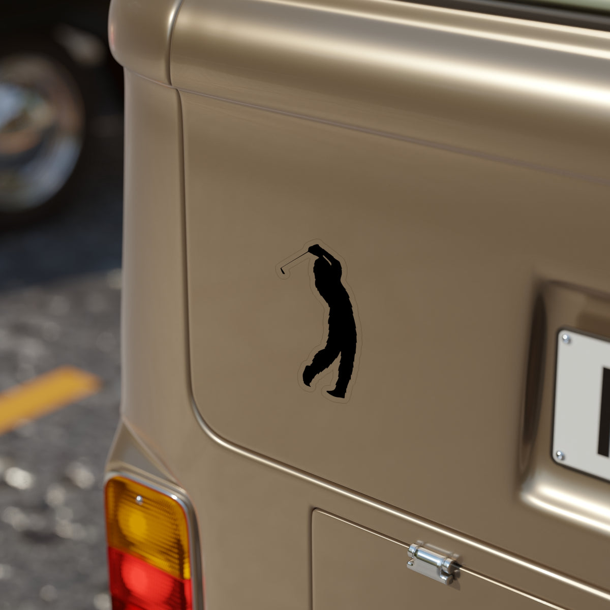 Sasquatch Golf Die-Cut Sticker, Transparent Outdoor Sticker for Car and Laptop, Funny Golf Gift for Golfer, Outdoor Enthusiast Decal