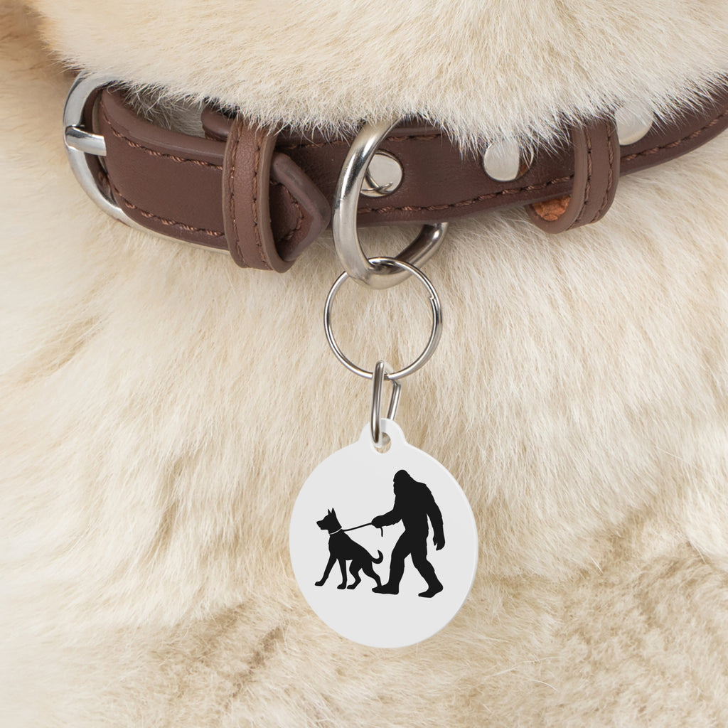 Sasquatch Bigfoot Dog Tag, Bigfoot Pet ID Tag, Custom Pet Name Tag, Unique Dog Accessories, Silhouette Dog Tag, Sasquatch Pet Tag