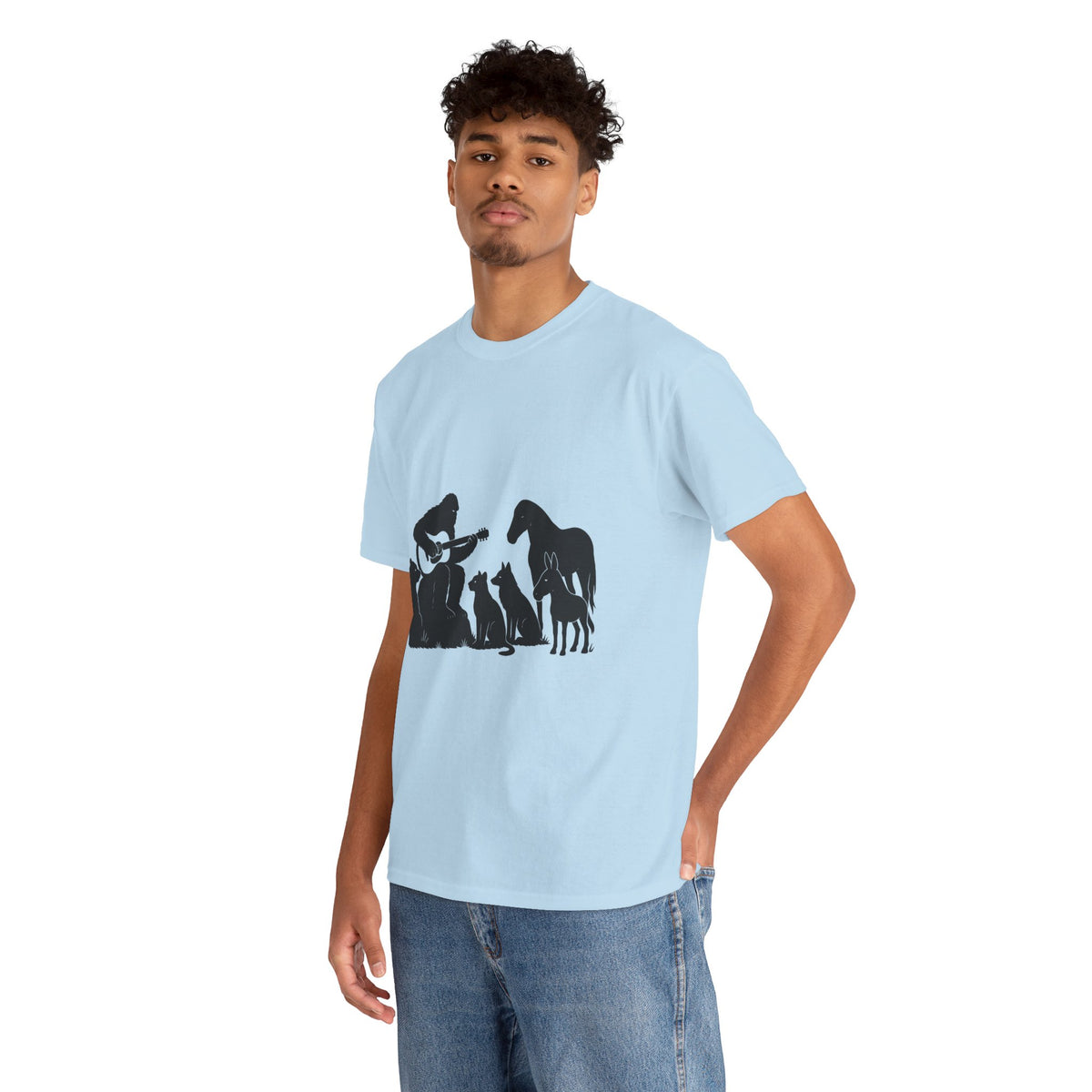 Sasquatch Serenade Tee | Animal Lover Shirt, Gift for Musicians, Pet Owner Apparel, Unisex Cotton Tee, Cryptids, Nature