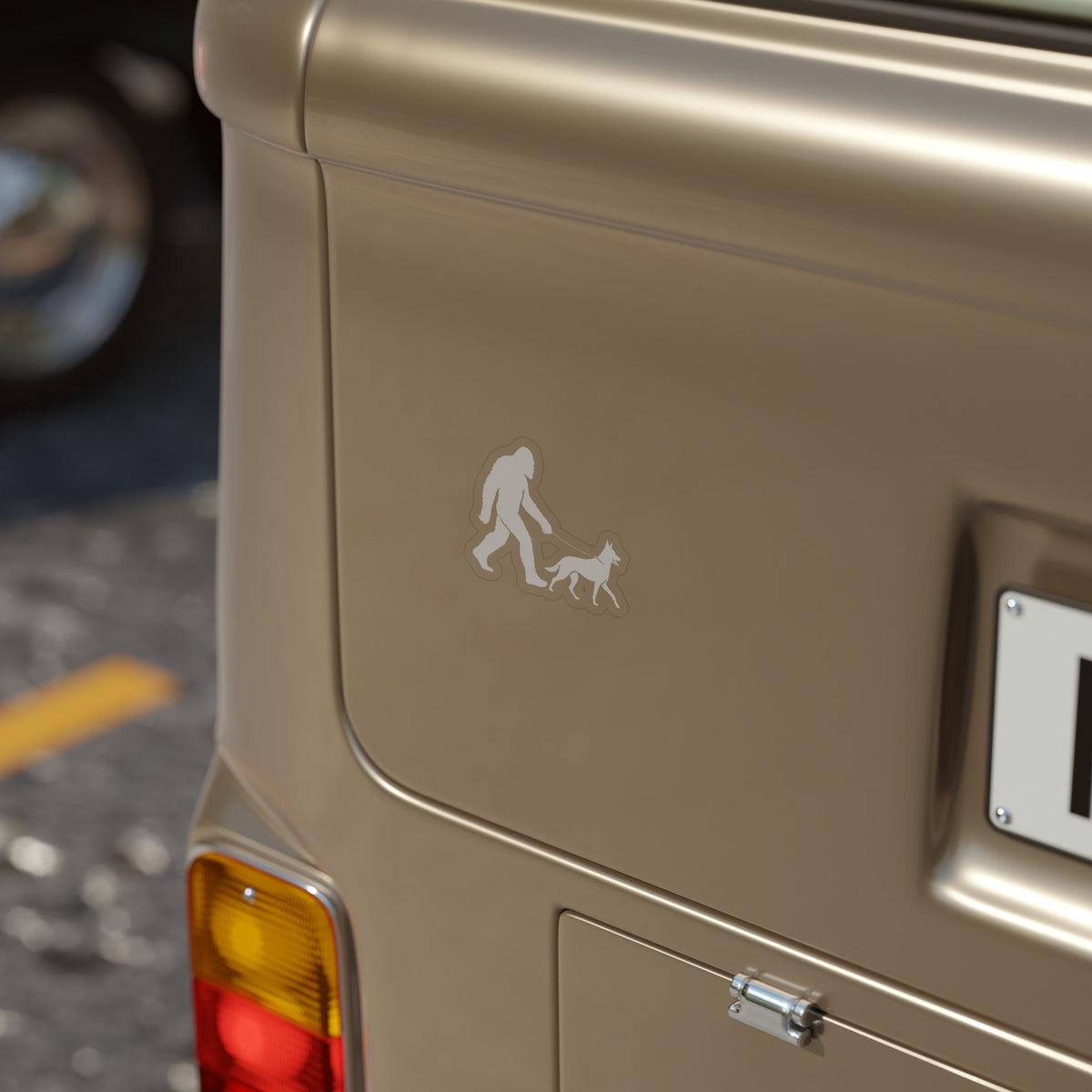 Bigfoot Walking Malinois Dog Sticker