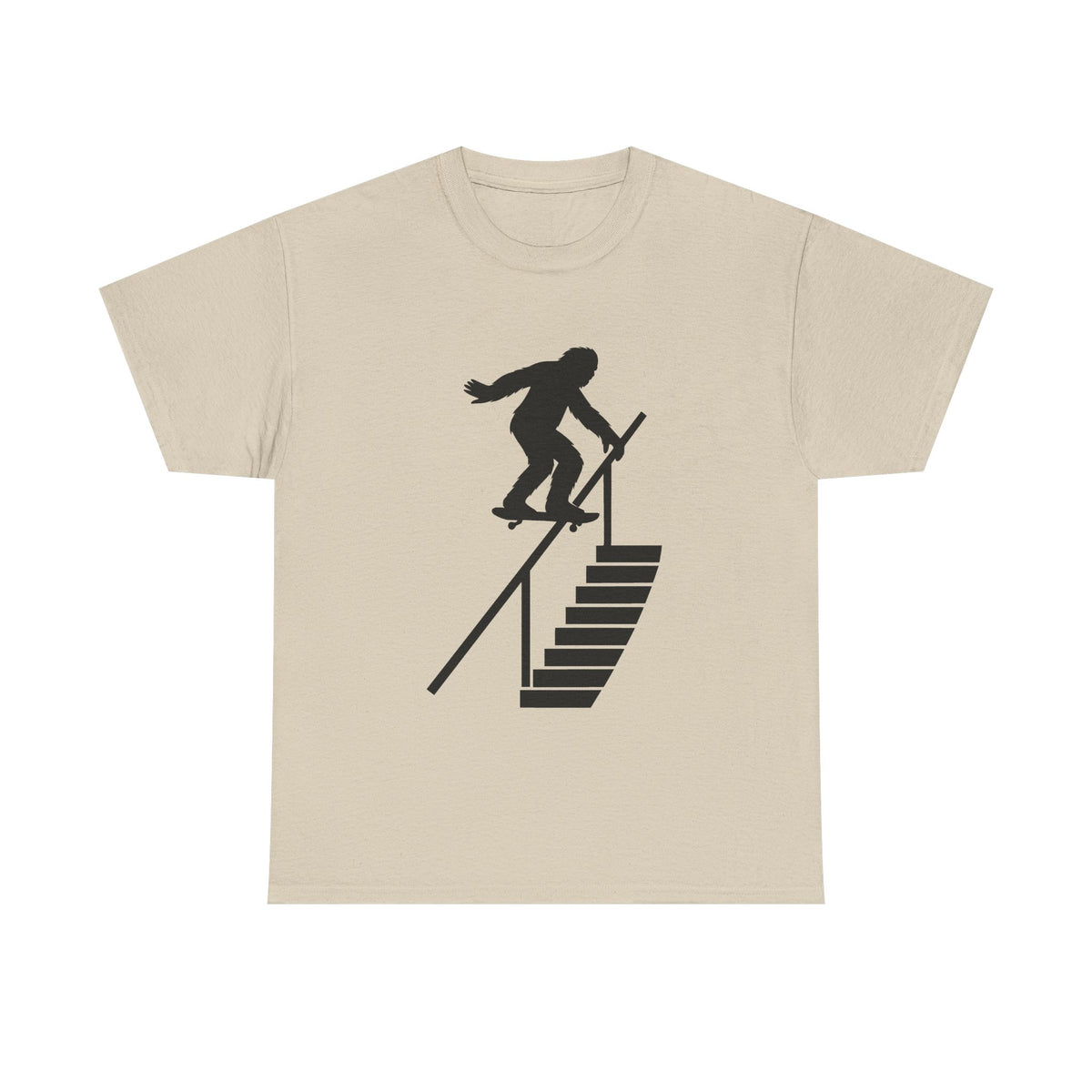 Sasquatch Backside Lipslide Handrail Unisex Heavy Cotton Tee, Skate T-Shirt, Gift for Skateboard Lovers
