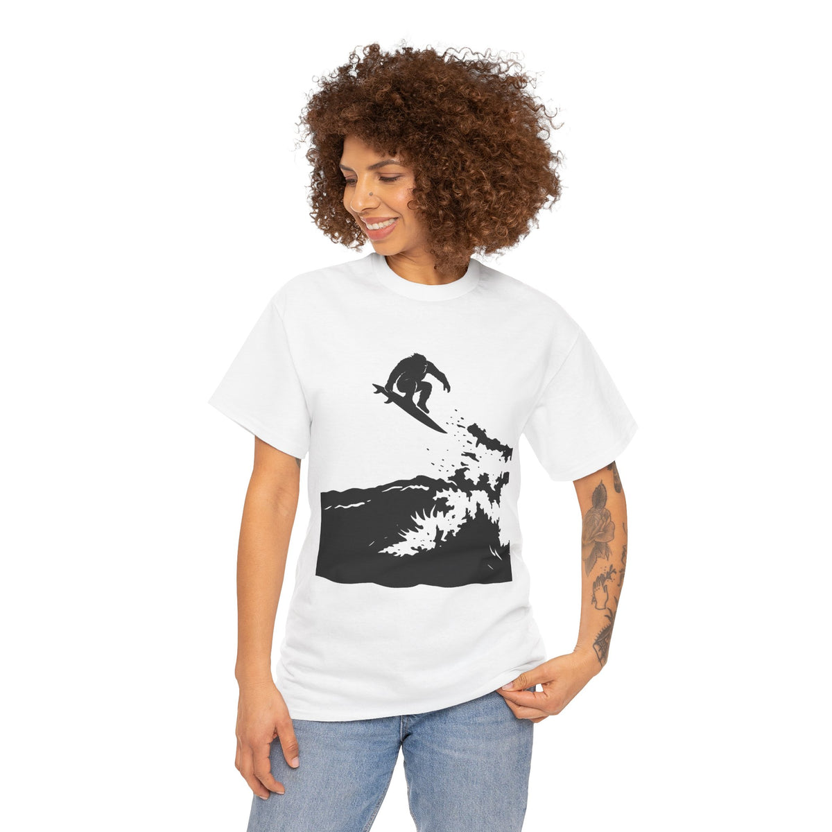 Surfing Sasquatch Big Air Unisex Tee - Perfect Gift for Surfers
