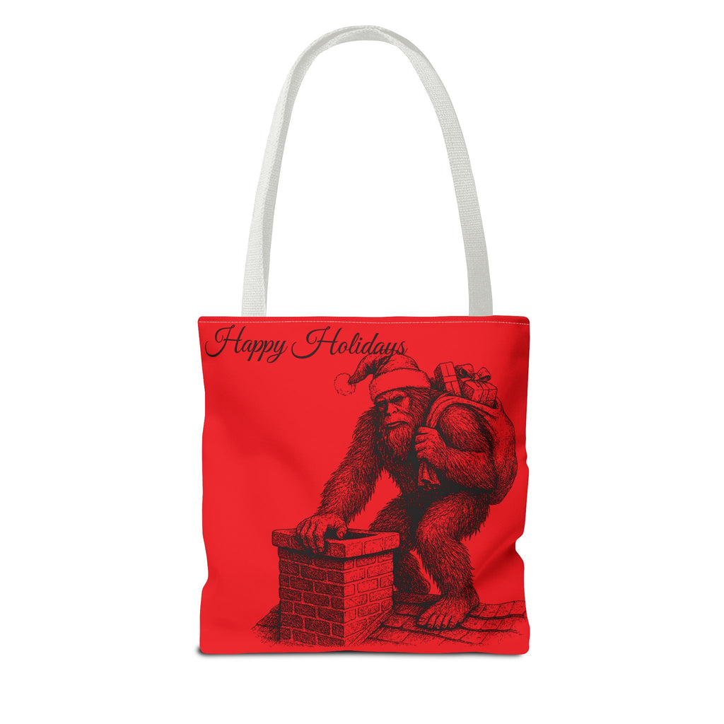 Sasquatch Santa "Cryptid Christmas" Tote Bag | Christmas Holiday Print