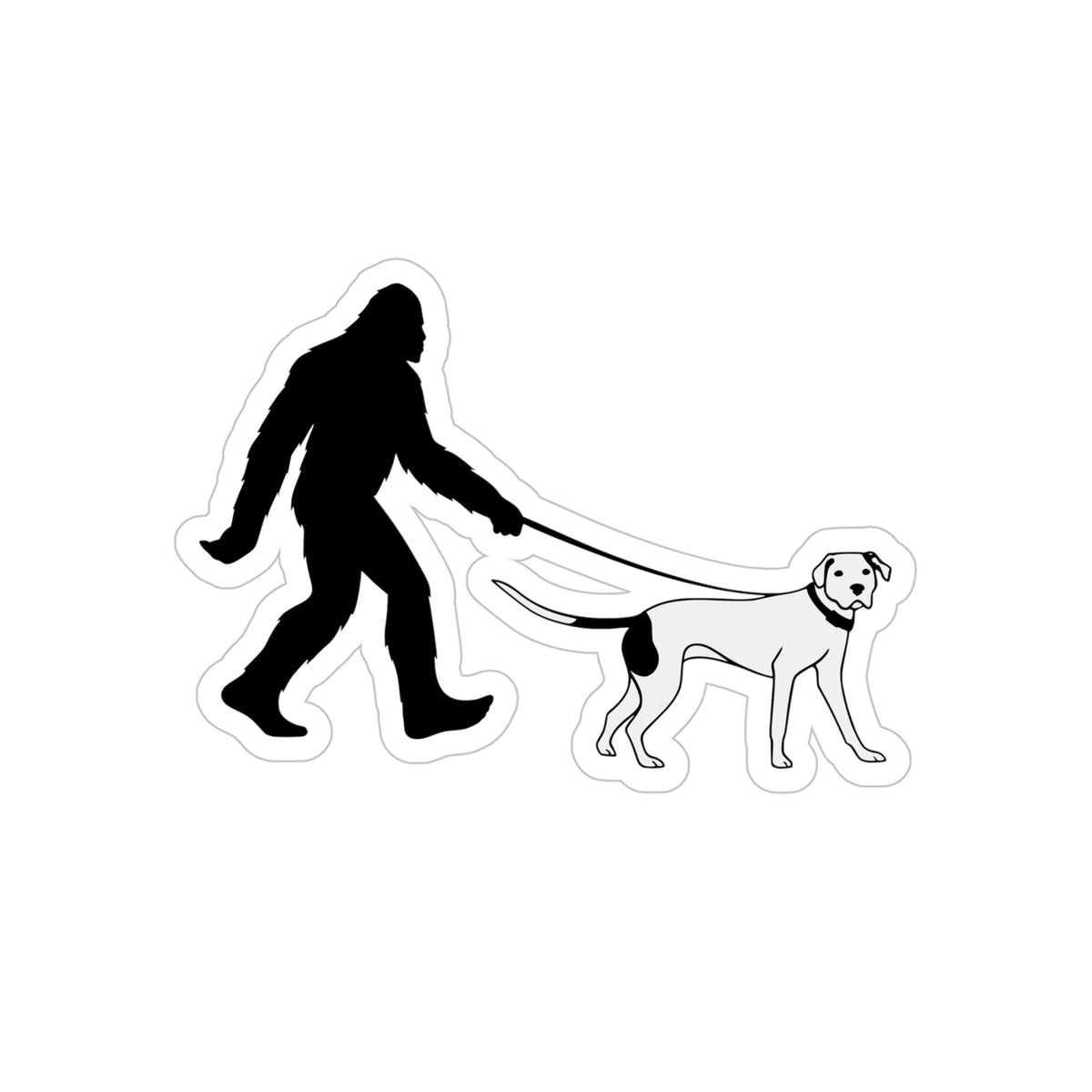 Sasquatch Dog Walker Stickers, Funny Car Decal, Nature Lover Gift, Hiking and Camping Decor, Yeti Sticker for Dog Owners, Unique Wall Art