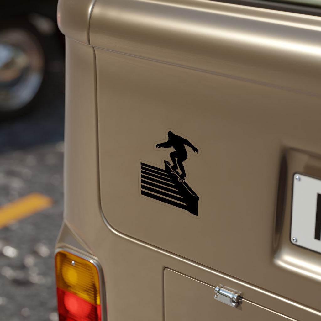 Sasquatch Hubba Skateboarding Sticker, Transparent Die-Cut, Perfect for Cars, Laptops, and Skateboards
