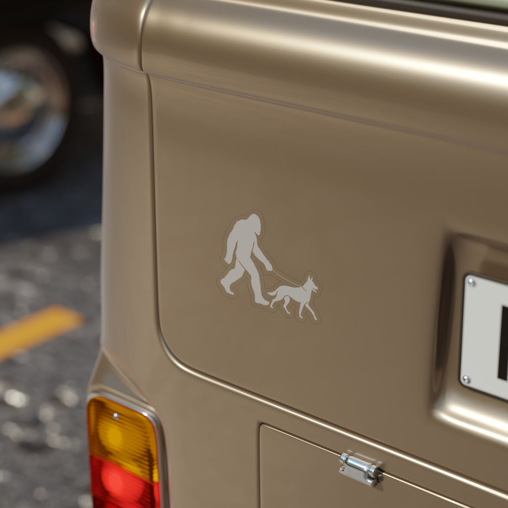 Bigfoot Walking Malinois Dog Sticker