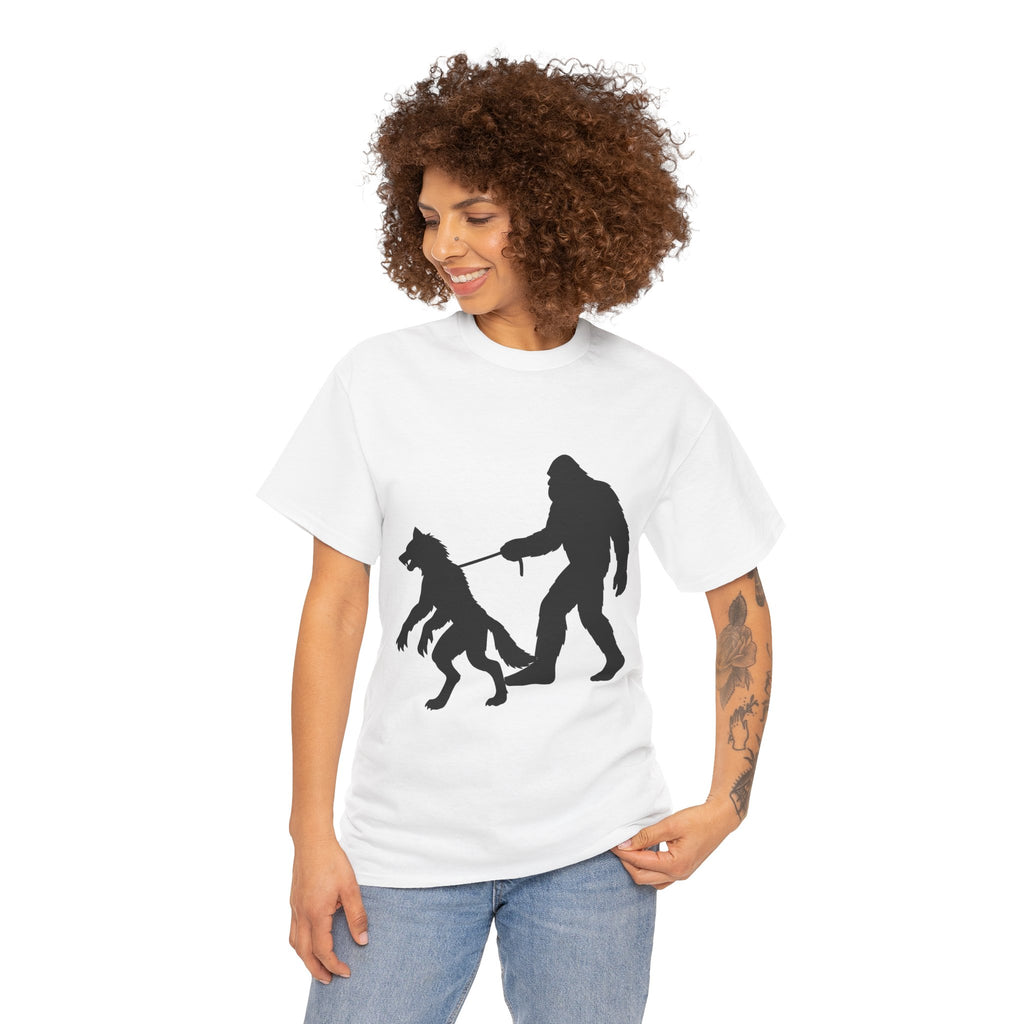 Bigfoot Walking Dogman Unisex Tee,  Sasquatch Fan Apparel