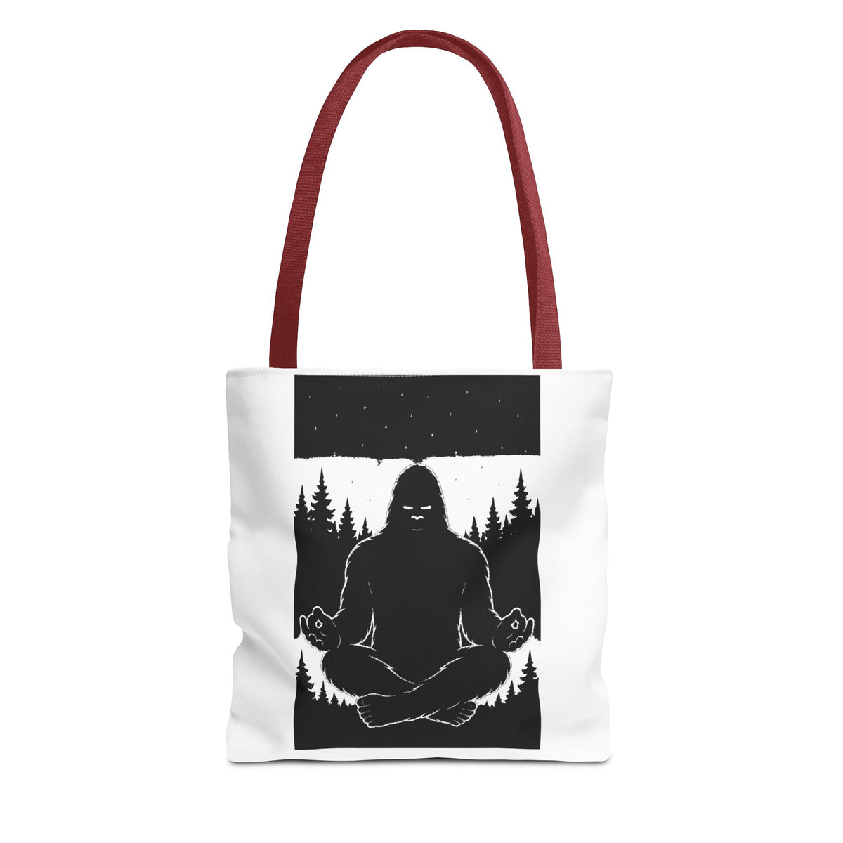 Mystical Sasquatch Tote Bag, Outdoor Adventure, Eco-Friendly Sac, Gift for Nature Lovers, Yoga Enthusiasts, Unique Design
