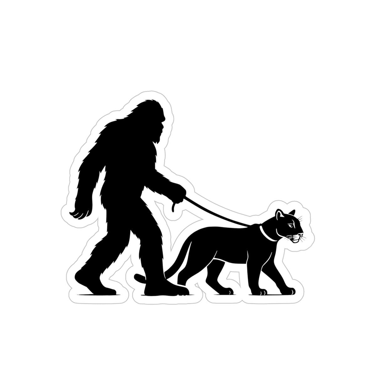 Bigfoot & Cougar Outdoor Sticker, US Park Decor, Adventure Gear, Nature Lover Gift, Car Laptop Decal