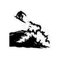 Sasquatch Surf Air Sticker, Outdoor Die-Cut Decal, Surfboard Decoration, Coastal Vibe, Travel Car Accessories, Cryptid, Waves