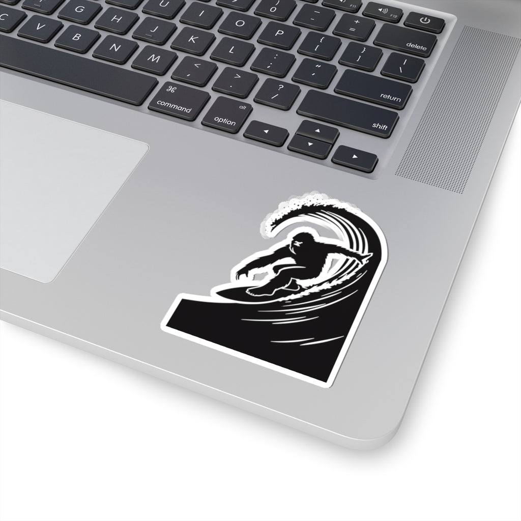 Surfing Sasquatch Kiss-Cut Stickers
