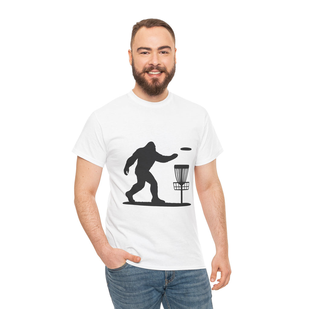 Sasquatch Disc Golf Tee, Unisex Heavy Cotton Shirt for Disc Golf Lovers, Outdoor Adventure Apparel, Perfect for Gifts and Gatherings