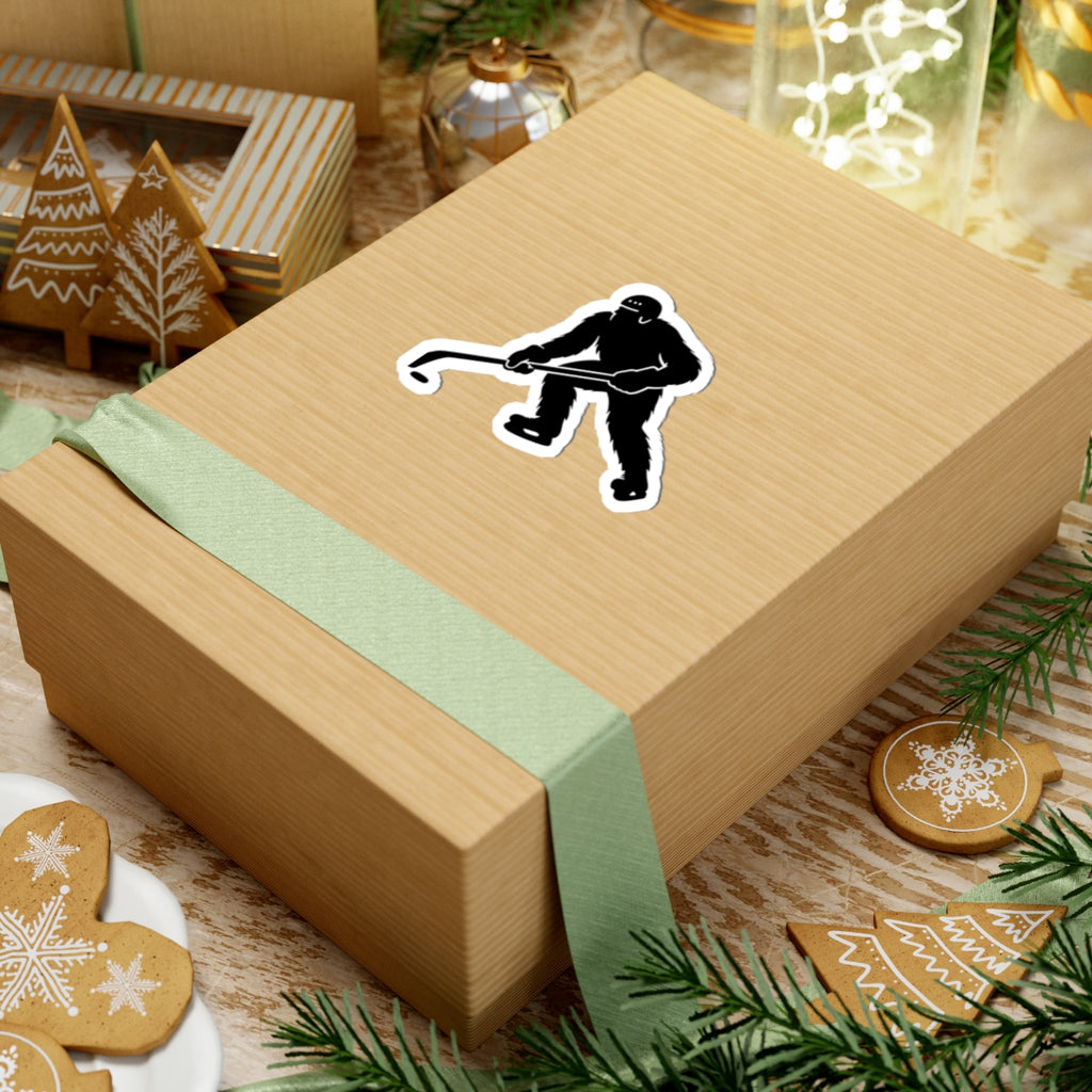 Hockey Squatch Stickers, Whimsical Bigfoot Hockey Decals, Unique Hockey Gifts, Funny Sport Stickers, Playful Laptop Decals