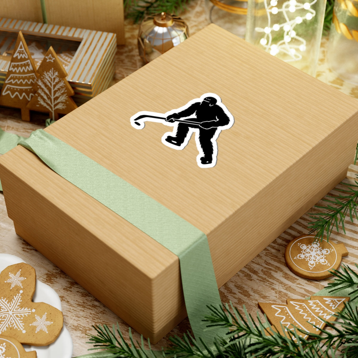 Hockey Squatch Stickers, Whimsical Bigfoot Hockey Decals, Unique Hockey Gifts, Funny Sport Stickers, Playful Laptop Decals