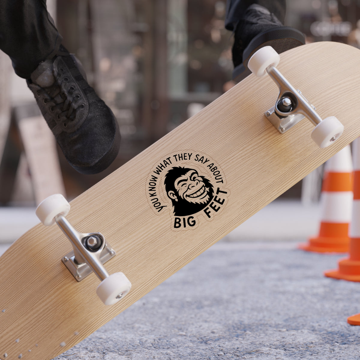 Bigfoot Rizz  "You Know What They Say About Big Feet" Die-Cut Outdoor Sticker: - Fun Car Decal
