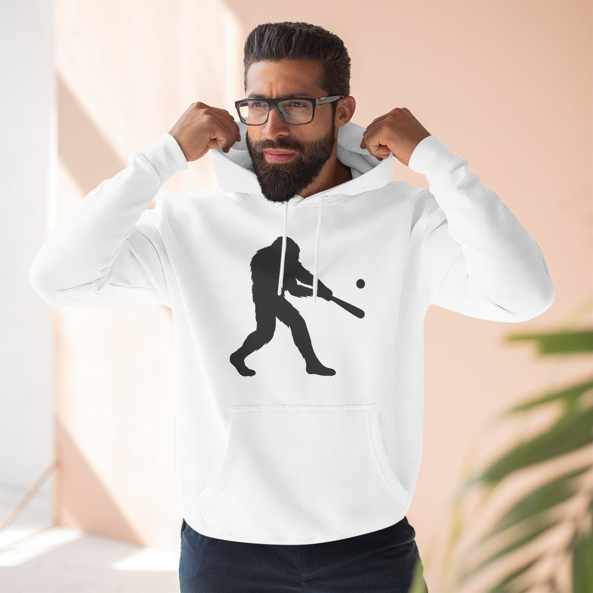 Sasquatch Home Run Baseball Fleece Hoodie | Perfect Gift for Sports Lovers | Cozy Apparel for Game Day, Fall & Winter | Baseball Fan Gear