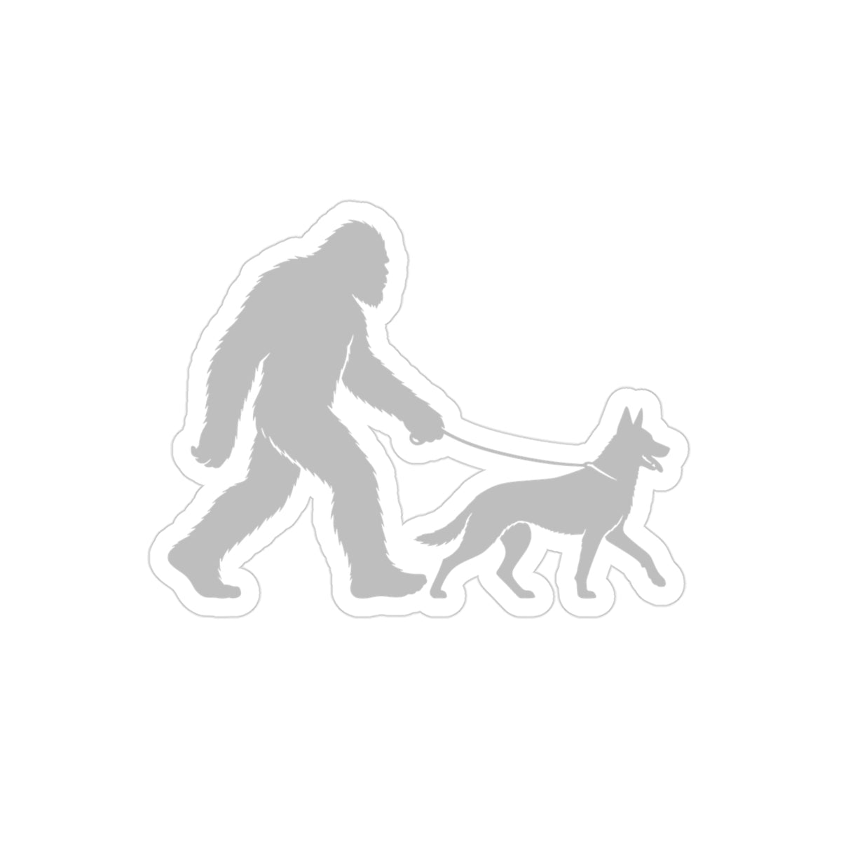Bigfoot Walking Malinois Dog Sticker
