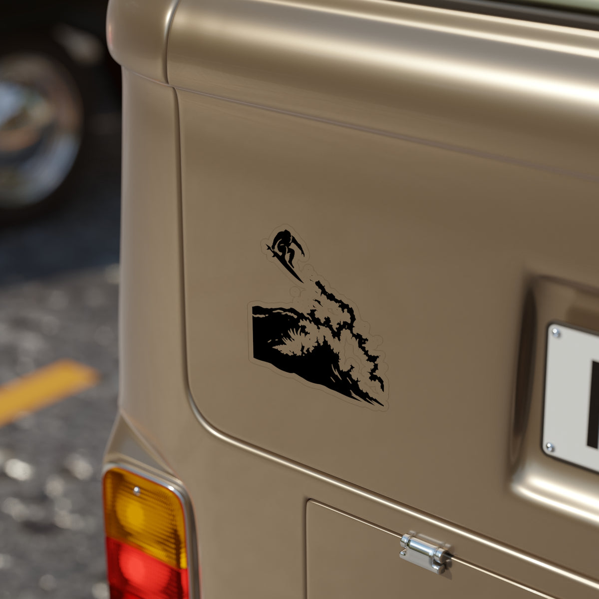 Sasquatch Surf Air Sticker, Outdoor Die-Cut Decal, Surfboard Decoration, Coastal Vibe, Travel Car Accessories, Cryptid, Waves