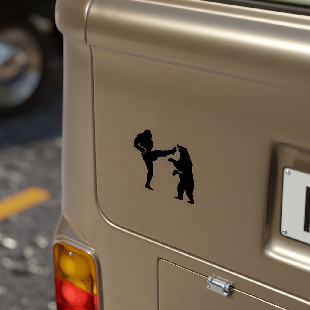 Bigfoot Grizzly Kick Outdoor Sticker, Waterproof, Car Decor, Nature Lover Gift, Die-Cut Vinyl, Adventure Decor, Camping Supplies