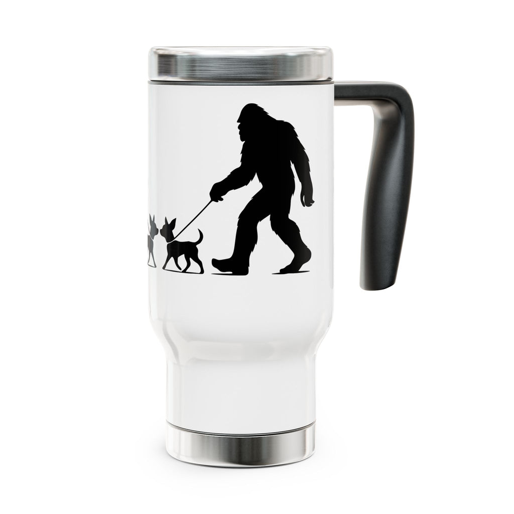 Sasquatch Chihuahua Travel Mug, Perfect for Dog Lovers, Outdoors, Hiking Gift, Camping Accessory, 14oz Stainless Steel Insulated Cup