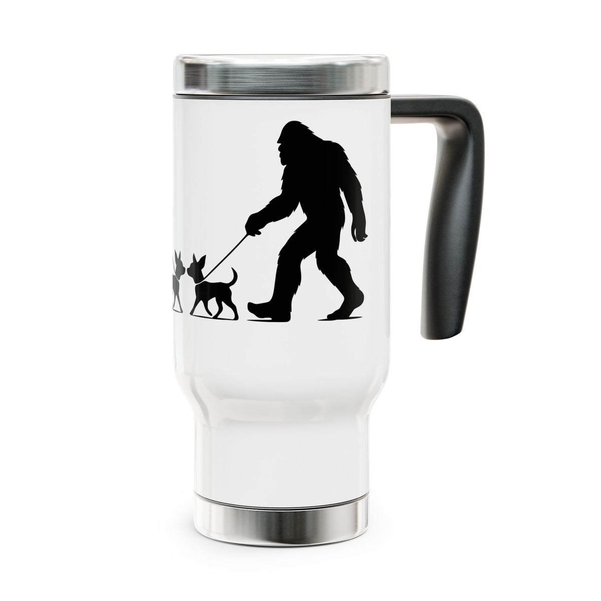Sasquatch Chihuahua Travel Mug, Perfect for Dog Lovers, Outdoors, Hiking Gift, Camping Accessory, 14oz Stainless Steel Insulated Cup