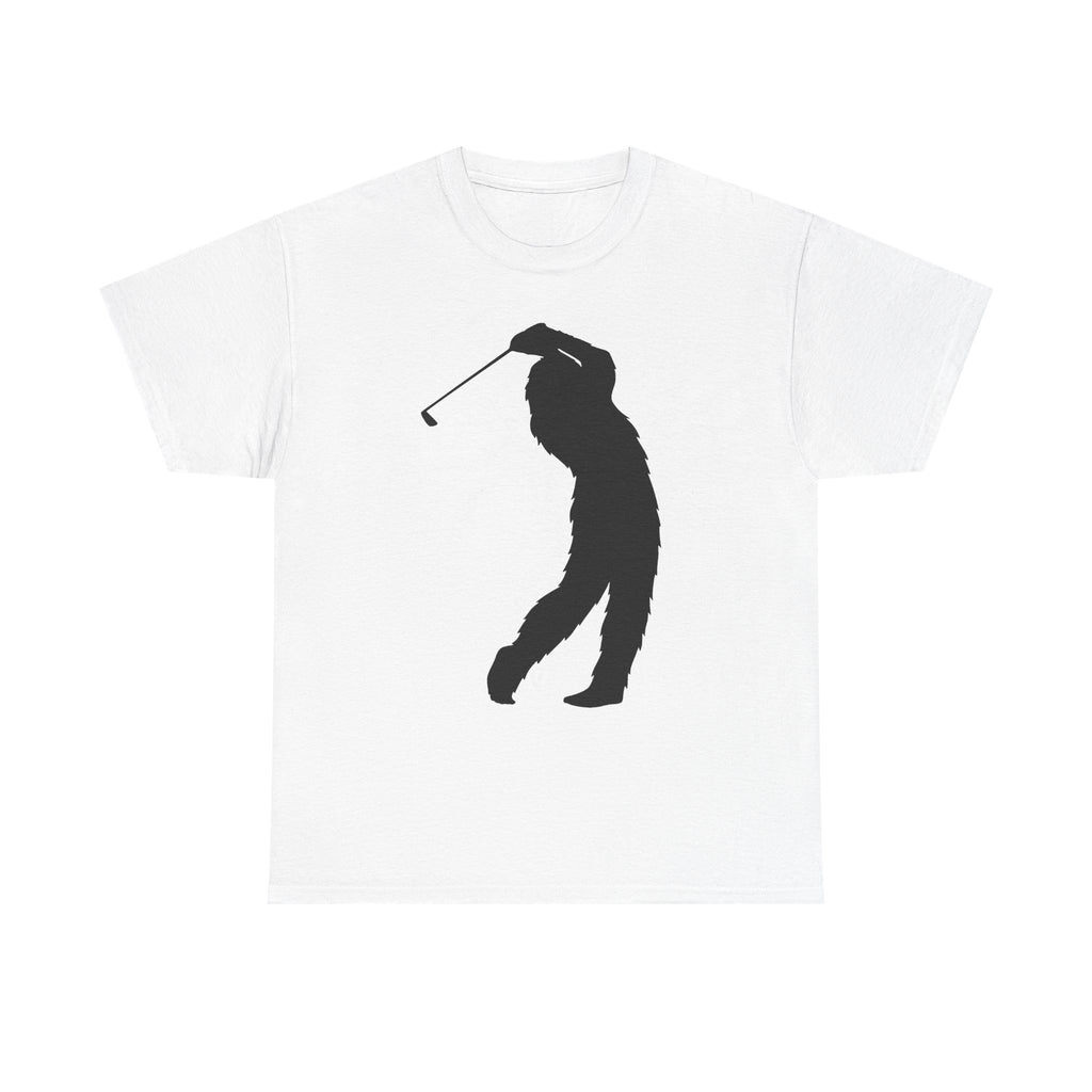 Sasquatch Golf Swing Silhouette Unisex Heavy Cotton Tee, Perfect for Golfers, Sports Lovers, Casual Wear, Gift for Him/Her, Everyday Comfort
