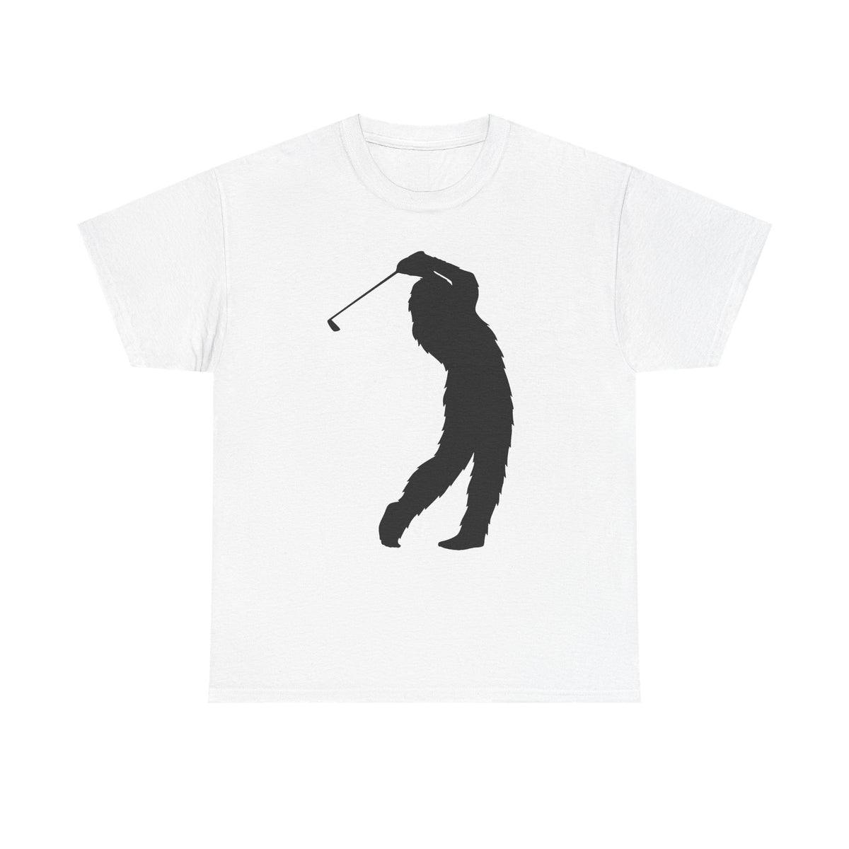 Sasquatch Golf Swing Silhouette Unisex Heavy Cotton Tee, Perfect for Golfers, Sports Lovers, Casual Wear, Gift for Him/Her, Everyday Comfort
