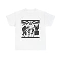 Bigfoot and Mothman Partying Unisex Heavy Cotton Tee - Cryptid Lovers Gift