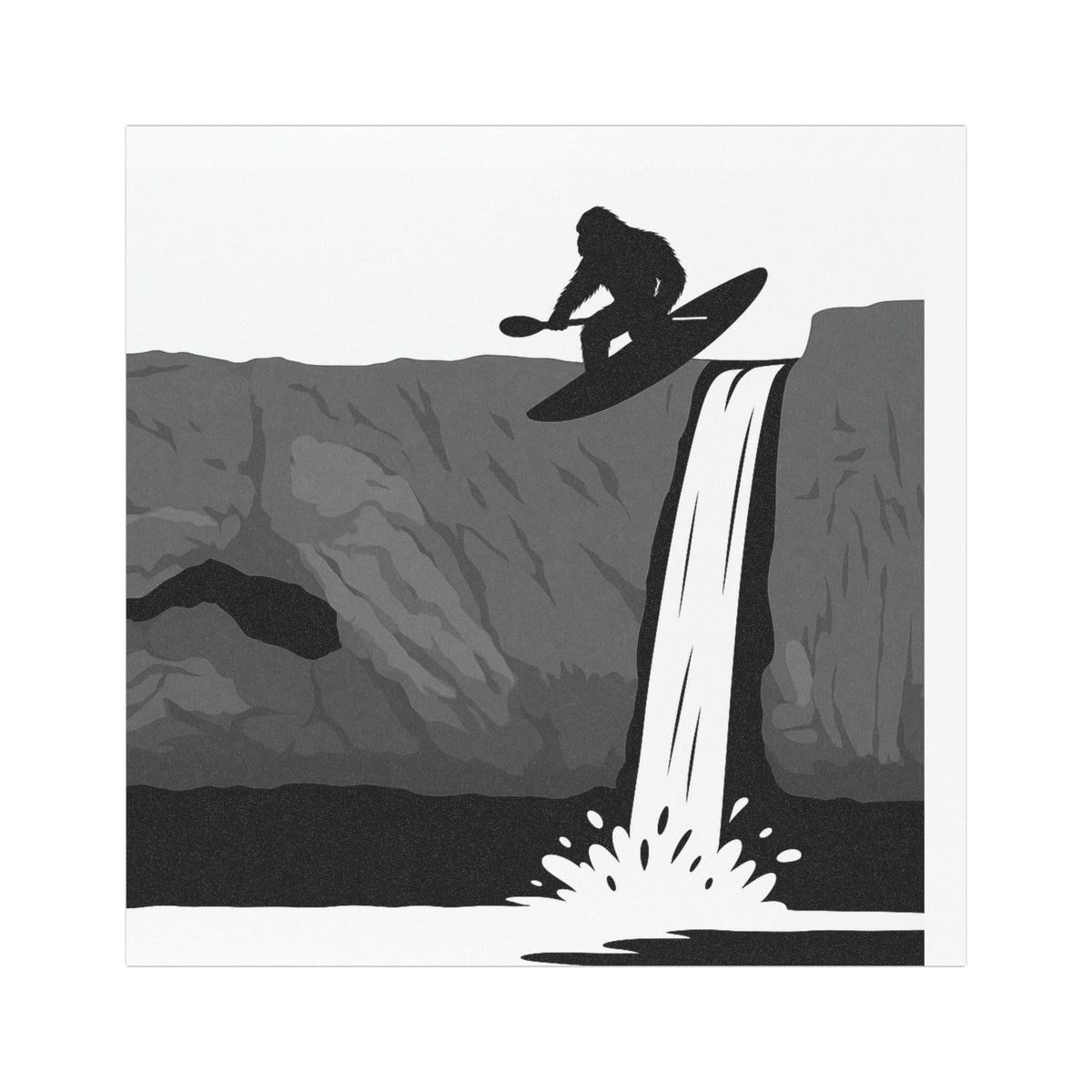 Sasquatch Sends It! - Car Magnet - Waterfall Kayaking Design, Outdoor Enthusiast Gift, Travel Decoration, Car Accessories