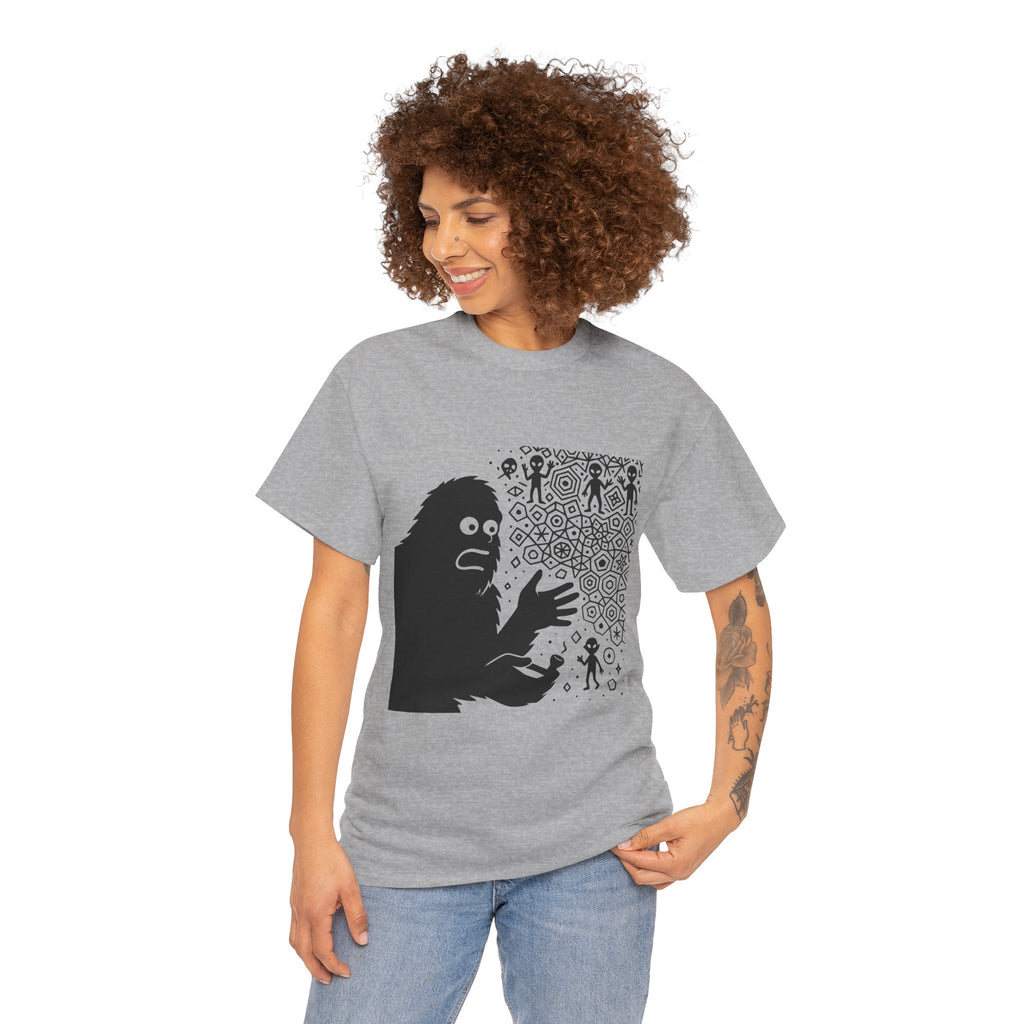 Bigfoot Spirit Molecule Unisex Heavy Cotton Tee, Gift for Nature Lovers, Unique Graphic Tee