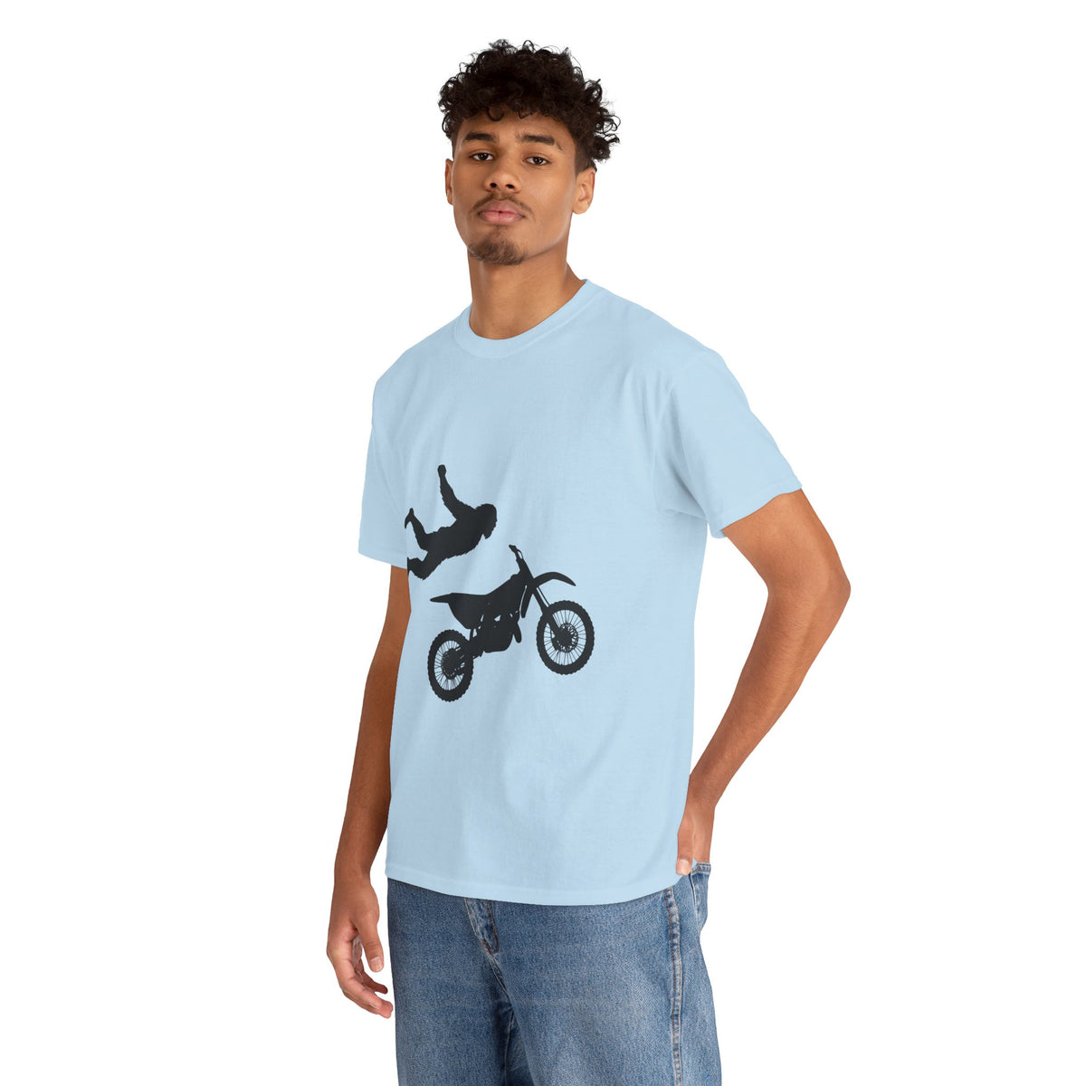 FMX No Handed Superman Sasquatch Unisex Heavy Cotton T-Shirt, Tee for Moto Enthusiasts