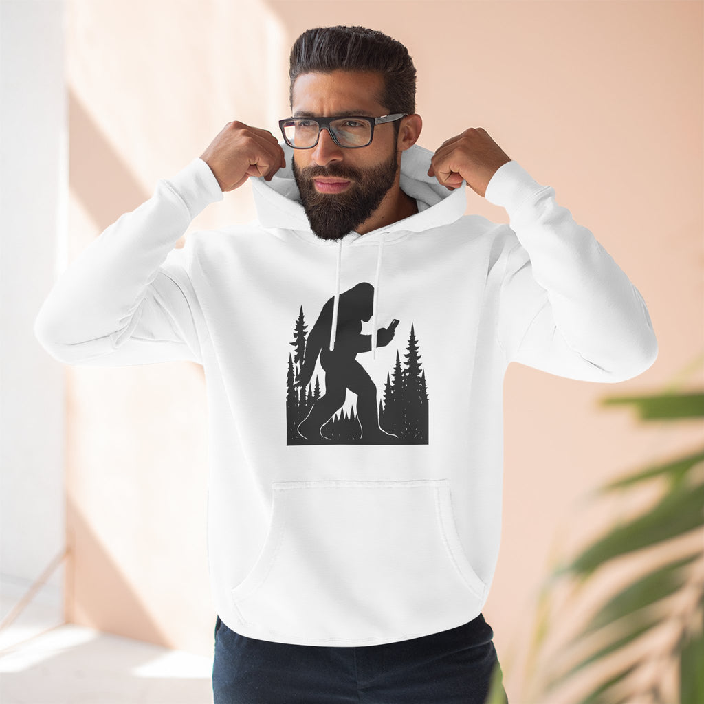 Sasquatch Smart Phone Addict Three-Panel Fleece Hoodie